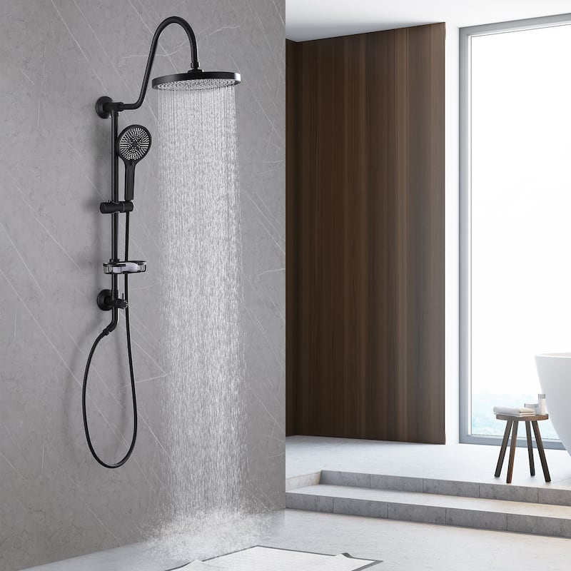 Wall-mounted complete shower system with soap dish (not including the rough-in valve)
