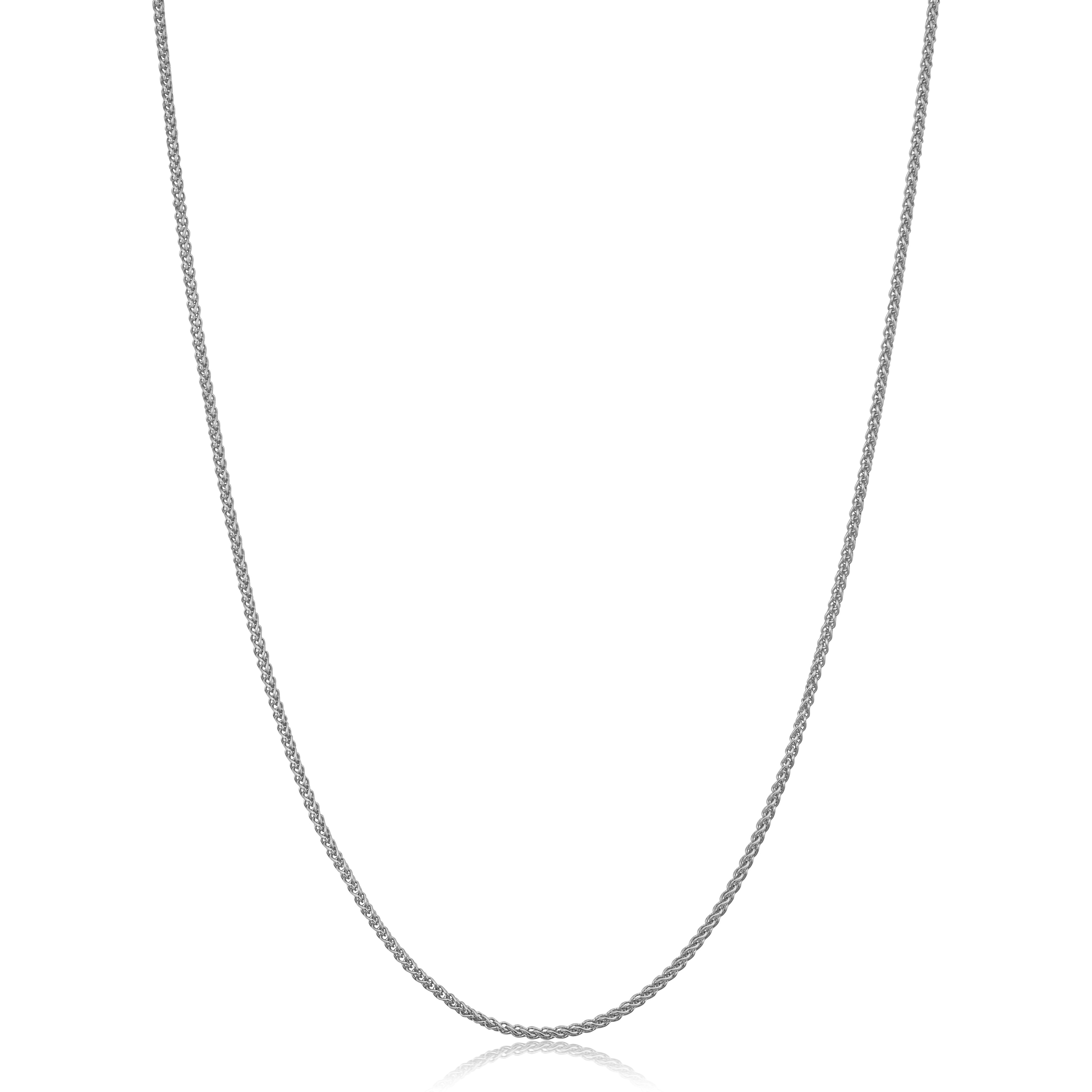 Au Naturale 14k White Gold Filled 1.2 mm Round Wheat Chain Necklace for Women (14 - 30 inches)