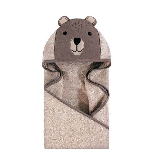 slide 1 of 1, Hudson Baby Infant Cotton Animal Face Hooded Towel, Modern Bear, One Size - Modern Bear - One Size One Size - Modern Bear
