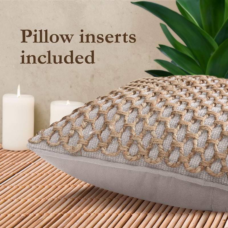 Boho Living Jada Braided Cotton/Jute Throw Pillows