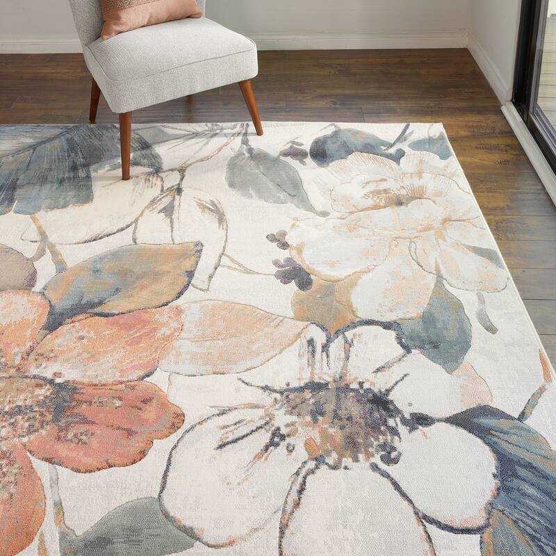 Gertmenian Blayne Polypropylene Modern Designer Geometric Floral Area Rug Collection