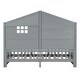 preview thumbnail 13 of 16, Twin Size House Bed with Shelves with Window and Sparkling Light Strip on the Roof