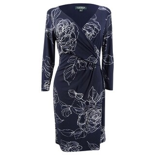 Lauren By Ralph Lauren Women S Petite Floral Print Matte Jersey Midi Dress Navy Overstock 30376627 4p Shop lauren ralph lauren women's dresses at up to 70% off! overstock com