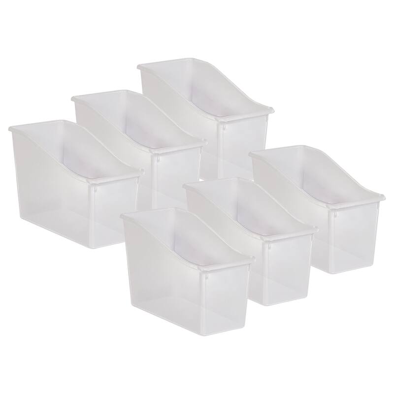 Teacher Created Resources Plastic Book Bin, Clear, Pack of 6