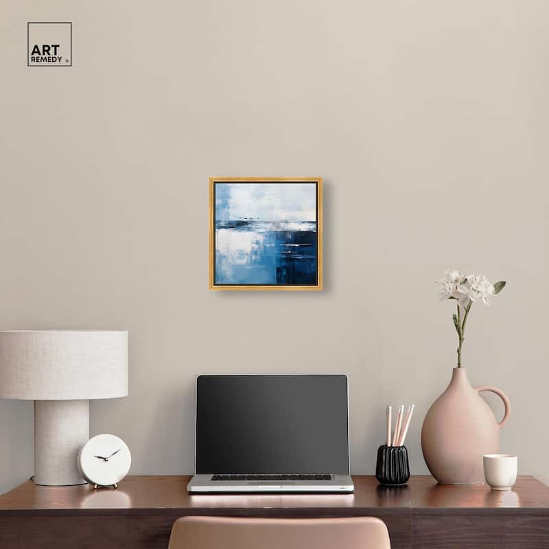 Layers of Blue Canvas by Art Remedy