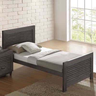 Furniture of America Faye Modern Charcoal Brown Rubberwood Twin Platform Bed