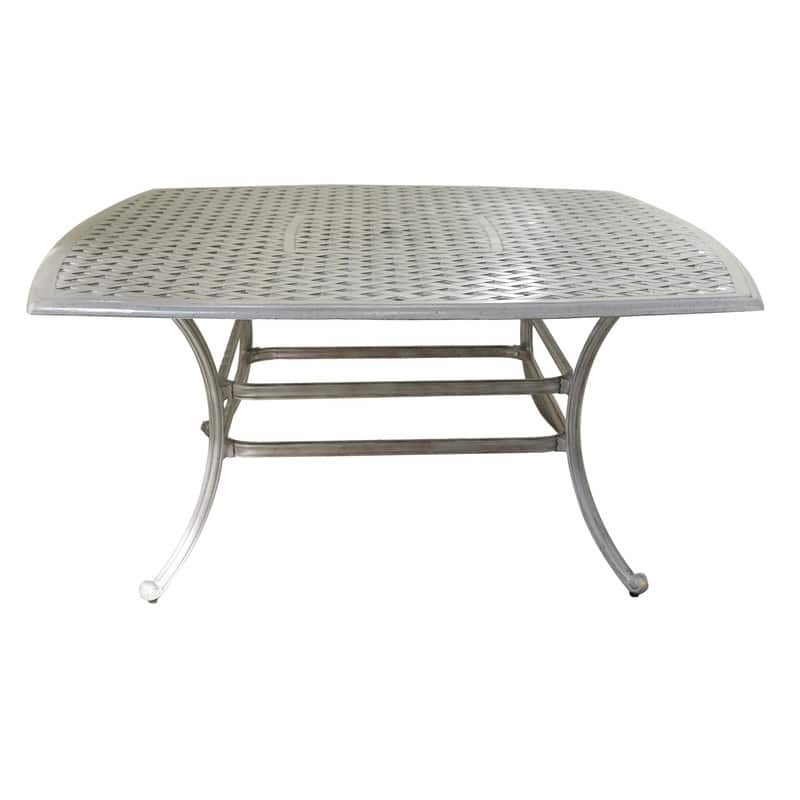 South Ponto Aluminum 64-inch Square Lattice-patterned Dining Table