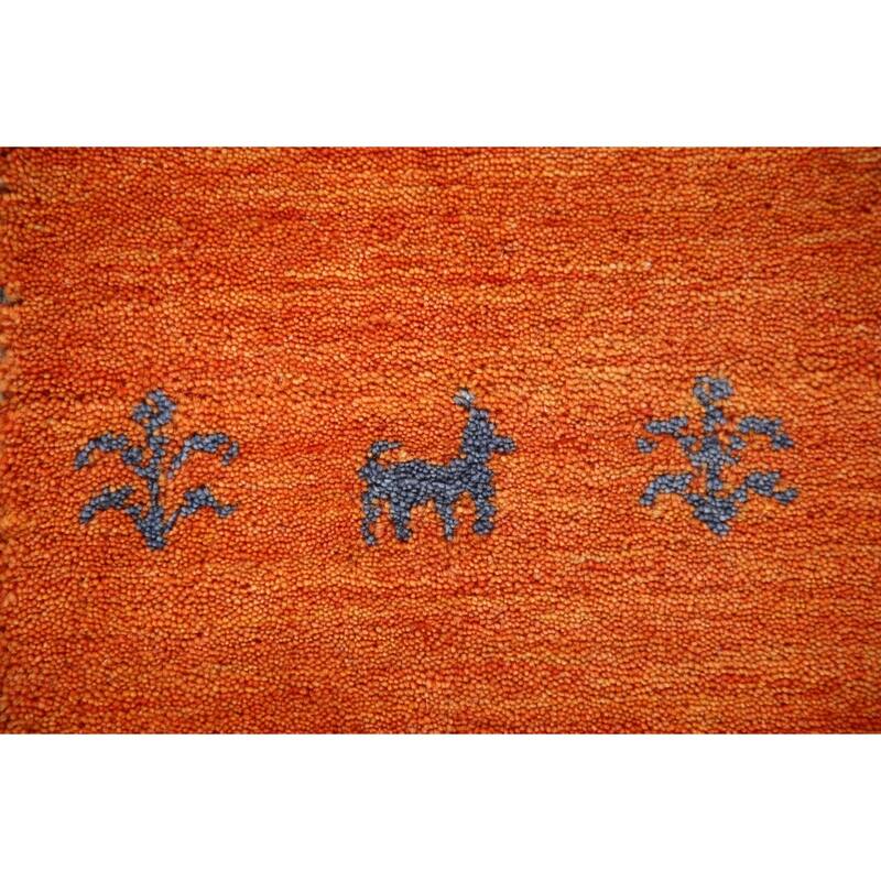 Gabbeh Indian Area Rug Hand-Knotted Wool Carpet - 8'3" x 9'8"
