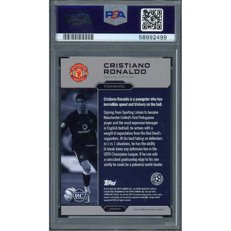 Cristiano Ronaldo 2020 Topps The Lost Rookie Soccer Card Graded PSA 10 - 8'6" x 11'6"