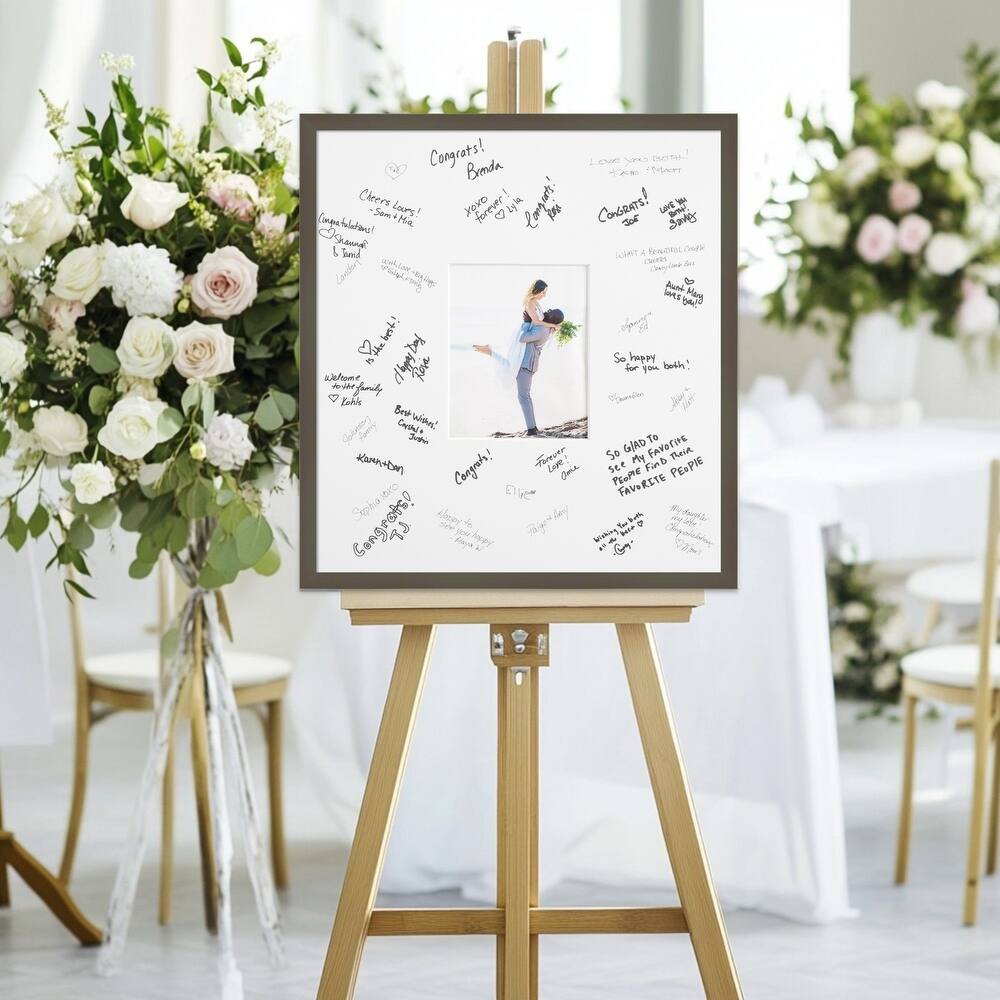Svelte Signature Mat Picture Frame - Autograph Photo Frame Guest Book Alternative for Weddings, Graduations, or Retirement
