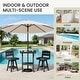 preview thumbnail 22 of 48, 3-Piece HDPE Counter Height Bar Set with 2 24.8'' Height Swivel Bar Stools and 29.92'' W Square Bar Table,Pub table sets of 3