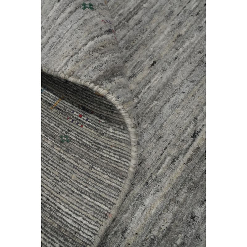 Hand Knotted Oriental 100% Wool Carpet Tribal Animal Pictorial Greys & Charcoal Gabbeh Area Rug - 12' 6'' X 9' 2''