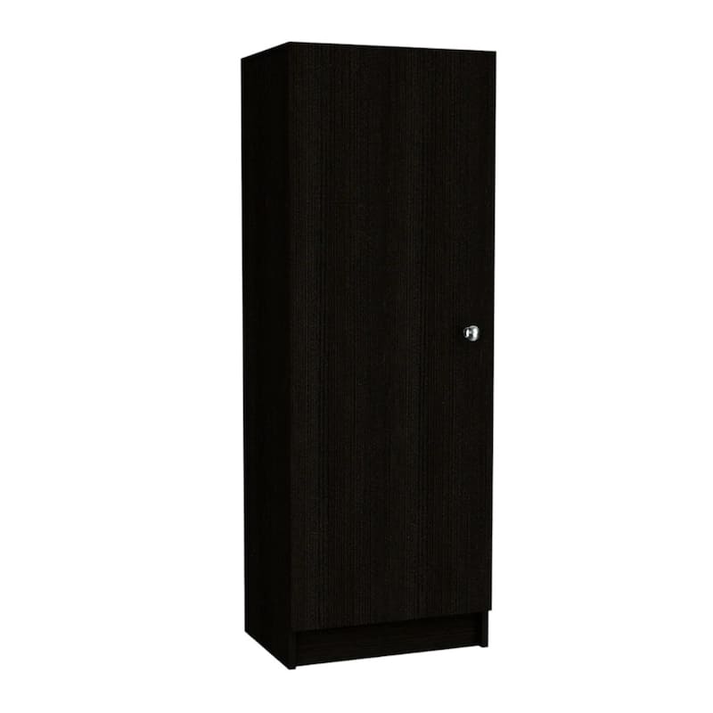 HomeRoots 47" Black Wood Pantry Or Storage Closet - 16.9' X '47.4' X '12.3