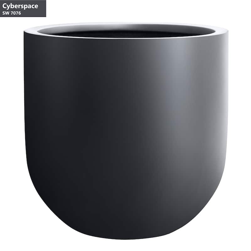 DreamPatio Santa Rosa Fiberstone Planter for Indoor/Outdoor - 16x16x16 - Charcoal