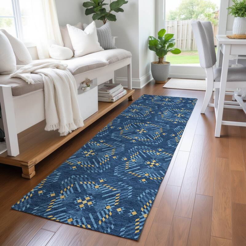 Machine Washable Indoor/ Outdoor Modern Frontenac Chantille Rug