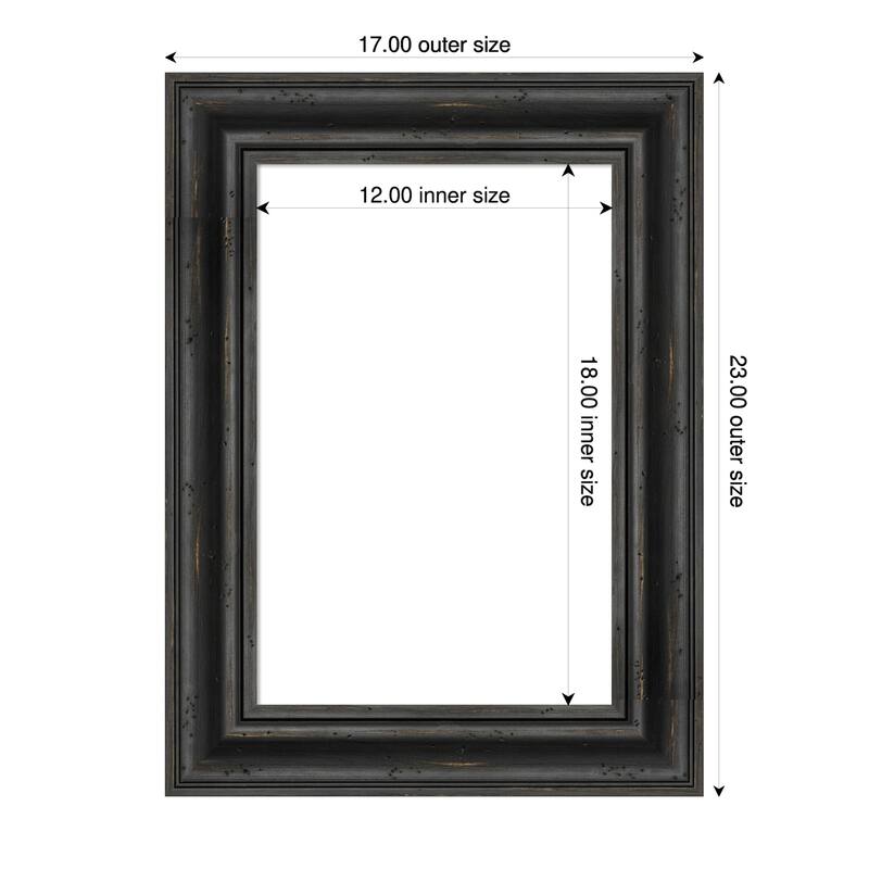 Amanti Art Rustic Pine Black Framed Dry Erase Magnetic Board - 17 x 23 in - Rustic Pine Black
