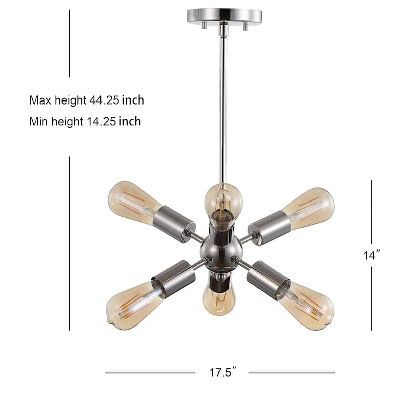 Bailey 17.5" Sputnik Metal LED Chandelier, Nickel by JONATHAN Y