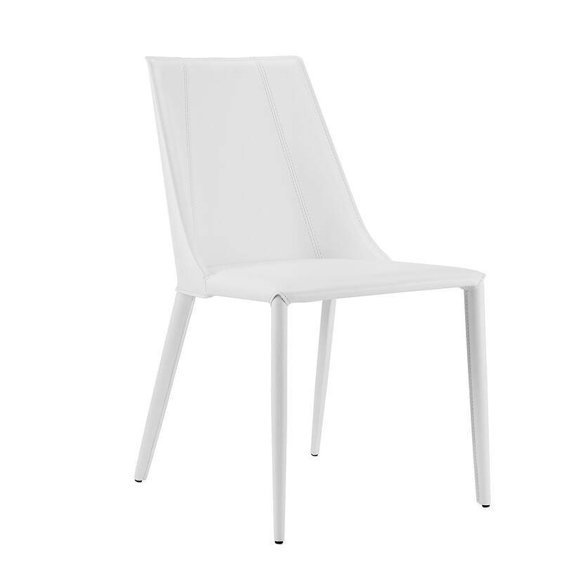 Sleek All Black Faux Leather Dining or Side Chair