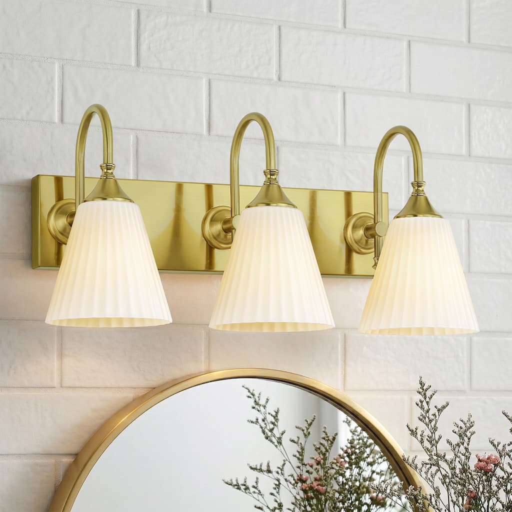 3-Light Wall Sconce with Frosted Textured Glass Shades