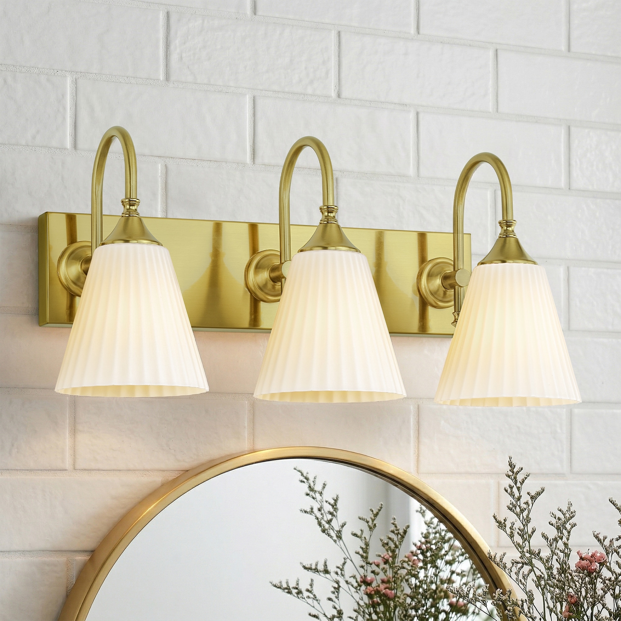 3-Light Wall Sconce with Frosted Textured Glass Shades