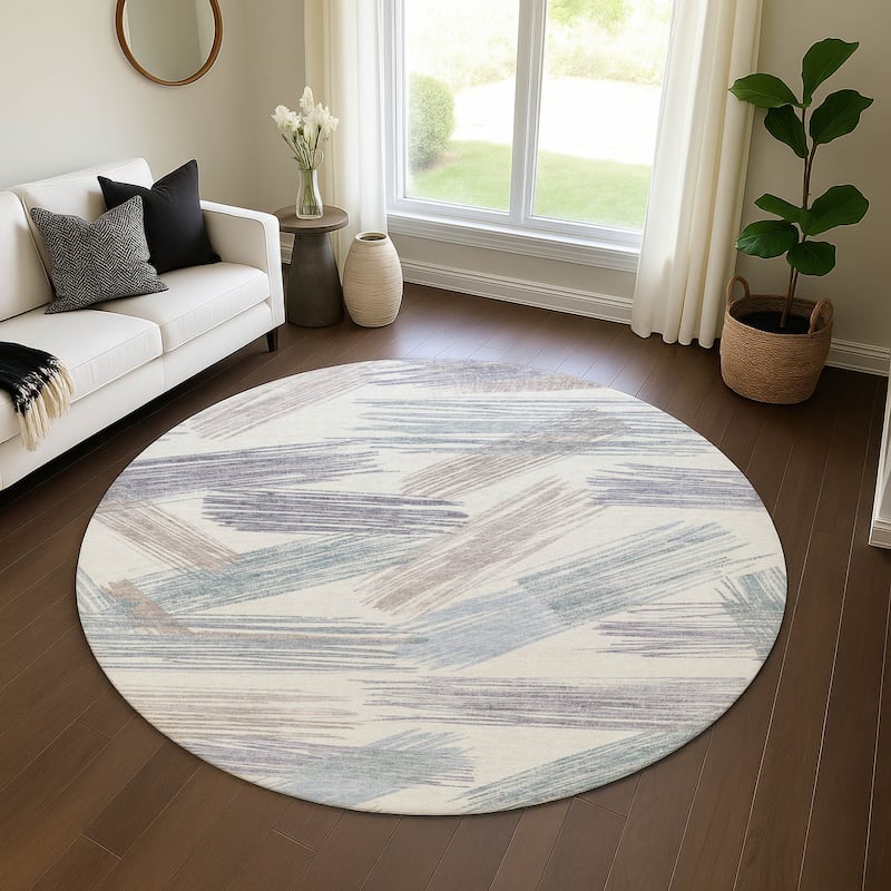 Premium Washable Super Soft Contemporary Mayfield Rug - Ivory - 8' x 8'