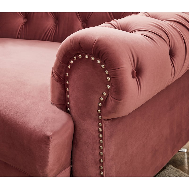 Mousseau 138.6" Velvet Symmetrical Modular Sectional