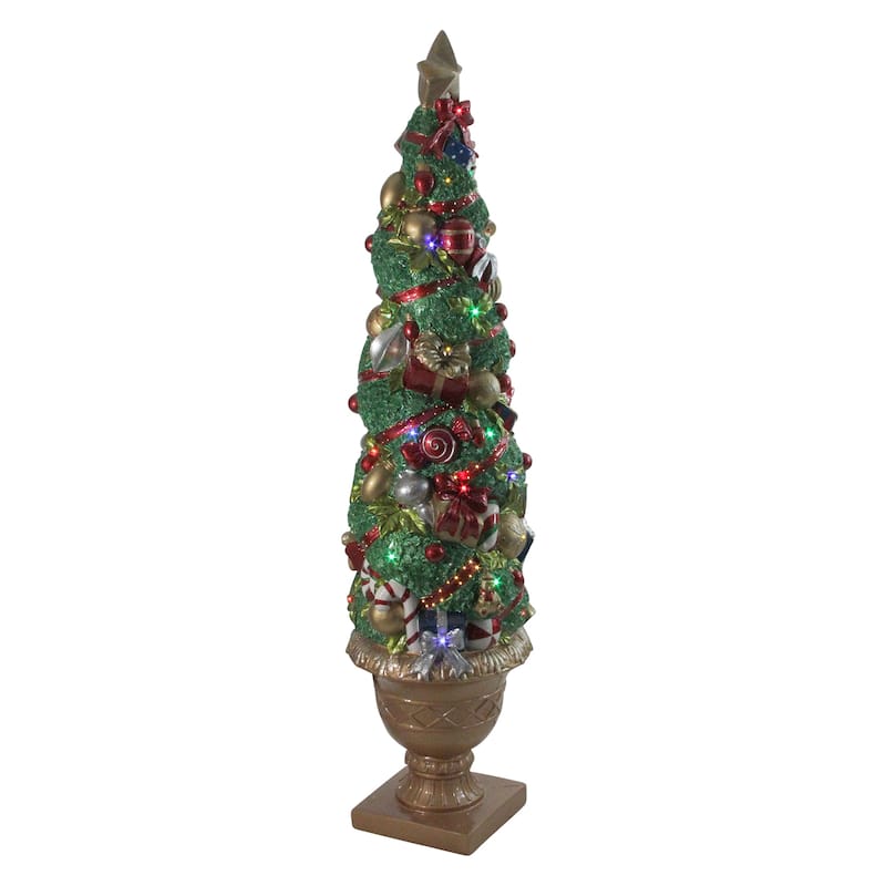 5' Prelit Fiber Optic LED Topiary Outdoor Artificial Christmas Tree - 5 Foot