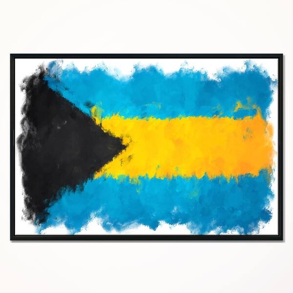Shop Designart Bahamas Flag Illustration Flag Painting Framed Canvas Print Overstock 18953340
