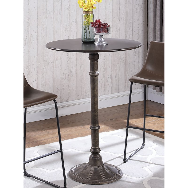 Oswego Round 30-inch Pub Height Bistro Bar Table Dark Russet