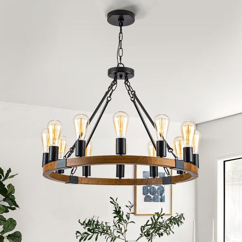 Wood and metal light fixtures on sale