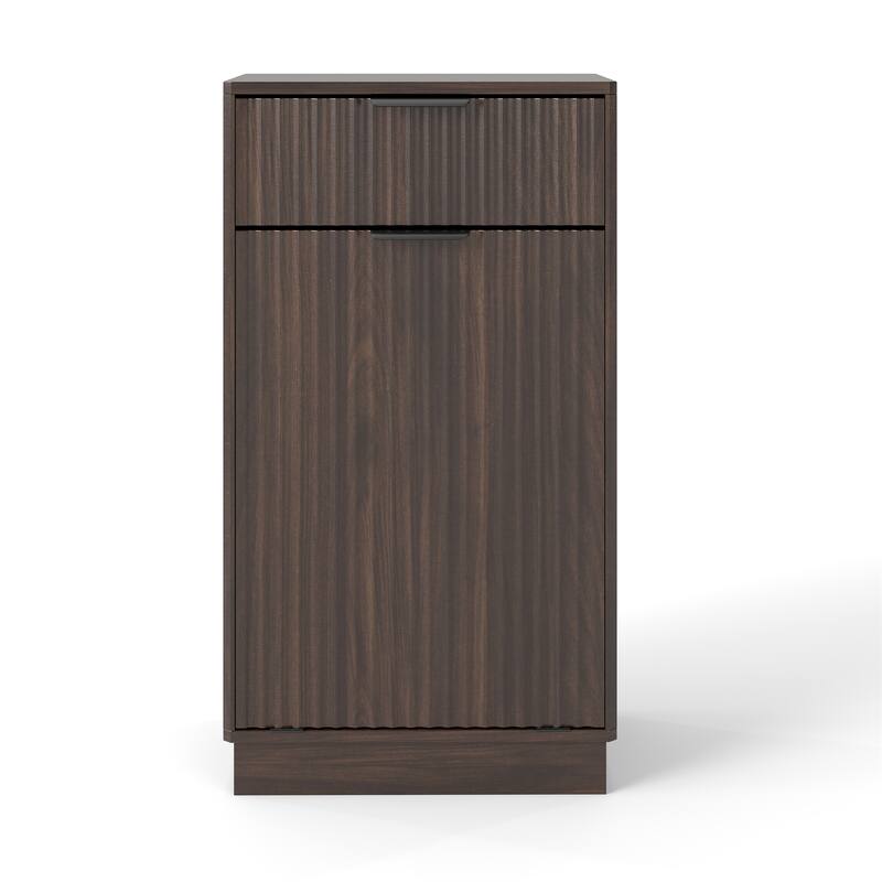 10-Gallon Woodgrain Tilt-Out Trash Can Cabinet - Walnut