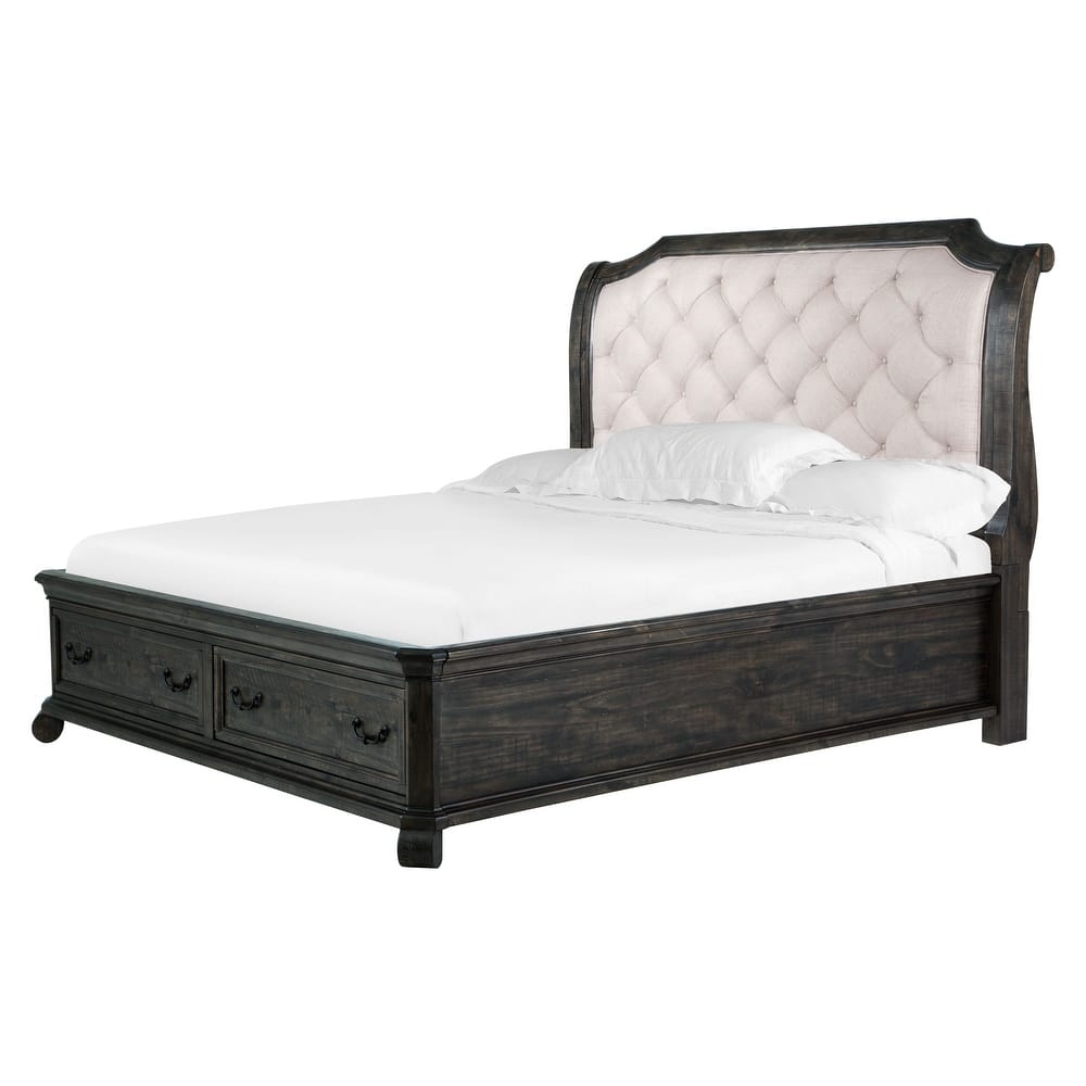 Magnussen Home Bellamy Peppercorn Sleigh Storage Bed