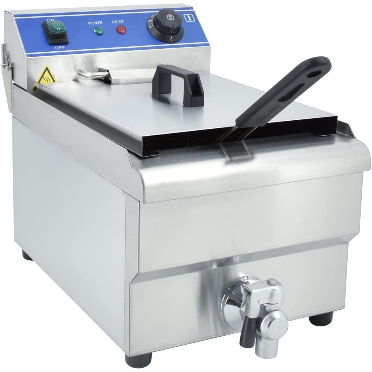 Commercial Electric Deep Fryer Countertop Stainless Steel Deep Fryer with Temperature  Control Single Large Tank French Fries - Bed Bath & Beyond - 39120750