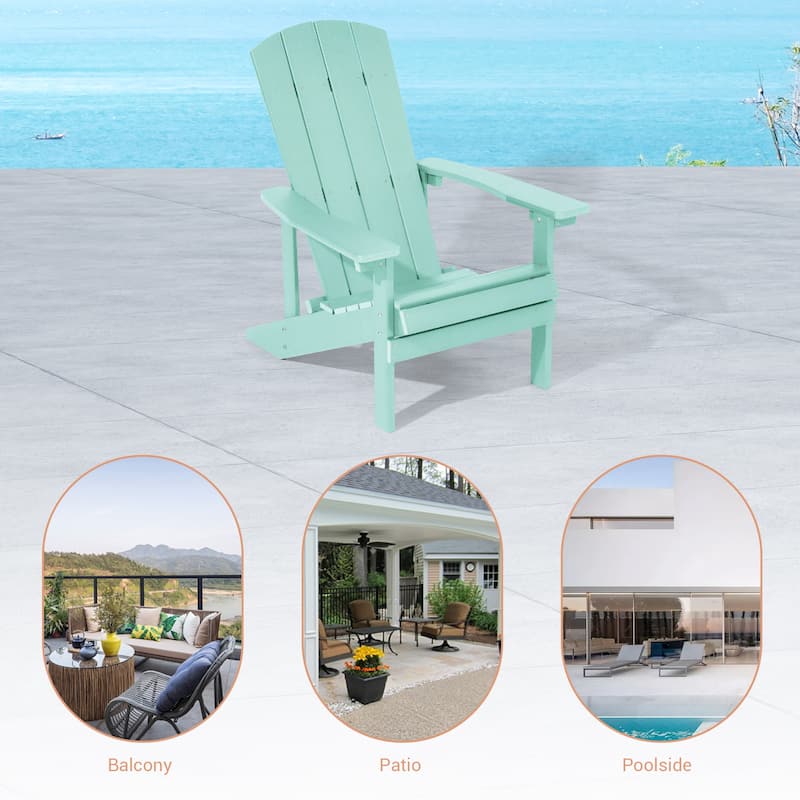 LIVOOSUN Outdoor Recycled Plastic Modern Outdoor Adirondack Chair Set of 1/2/4