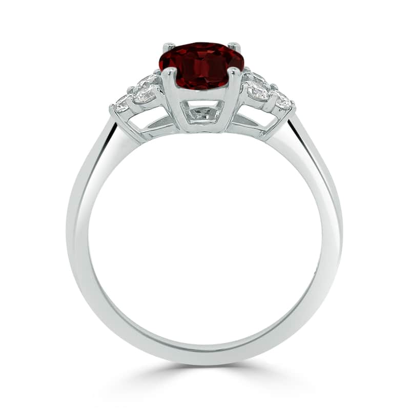 Auriya 1 1/10ct Oval Garnet and Diamond Engagement Ring 1/4ctw 14k Gold
