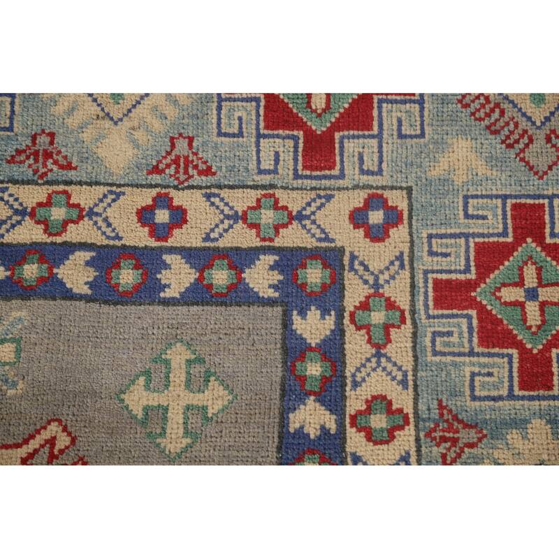 Kazak Area Rug Hand-Knotted Oriental Wool Carpet - 8'7"x 11'8"
