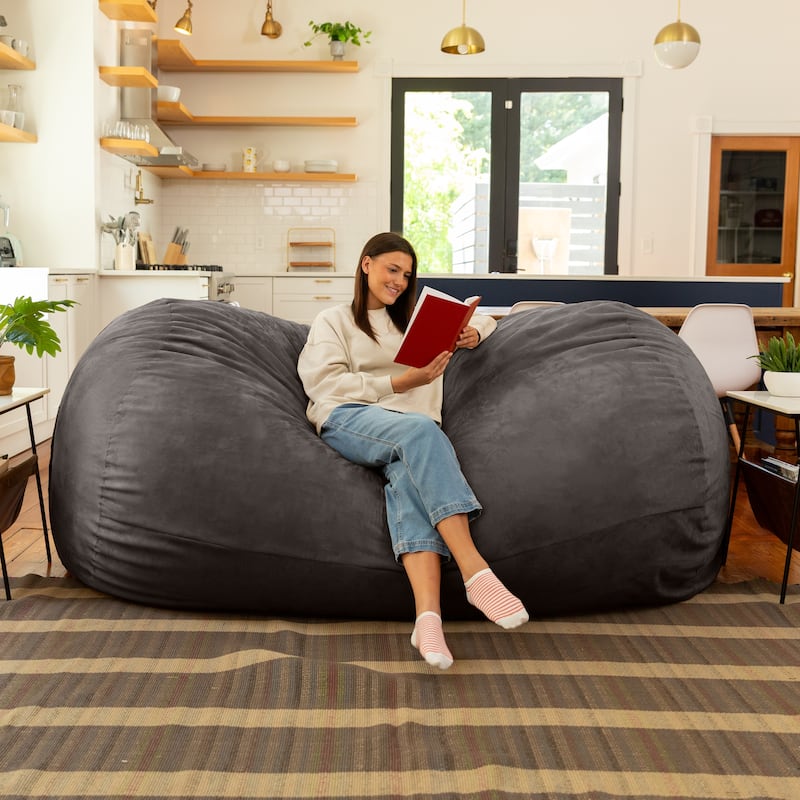 Jaxx 7' Bean Bag Sofa - Charcoal