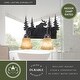 preview thumbnail 4 of 10, Yellowstone 2-Light 16.75 in. W Burnished Bronze Rustic Cabin Bathroom Vanity Lighting Fixture, Amber Glass Shade, Moose, Trees