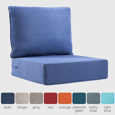 Outdoor Deep Seat Cushion 24 x 24 x 6 Inch - Blue - 6 Inch