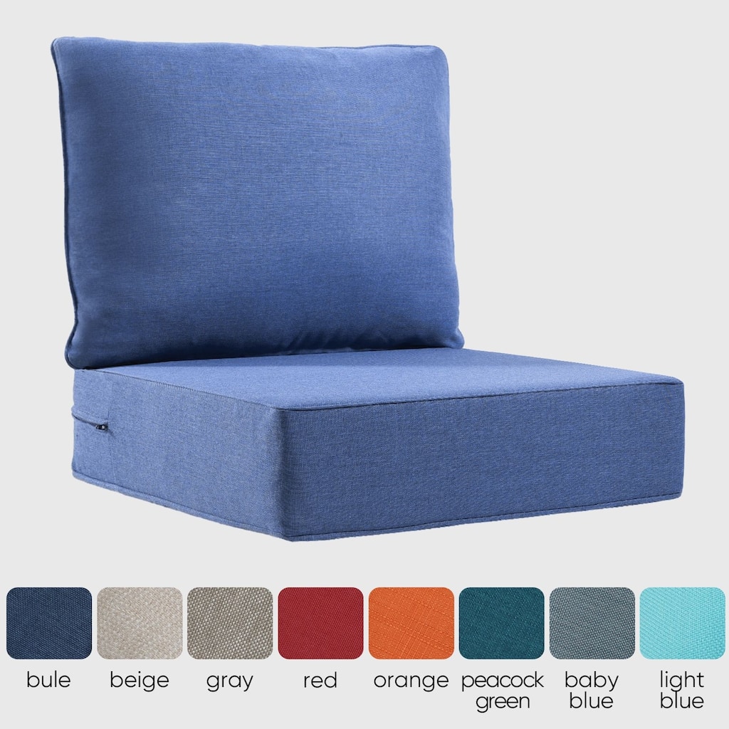 Outdoor Deep Seat Cushion 24 x 24 x 6 Inch - Blue - 6 Inch