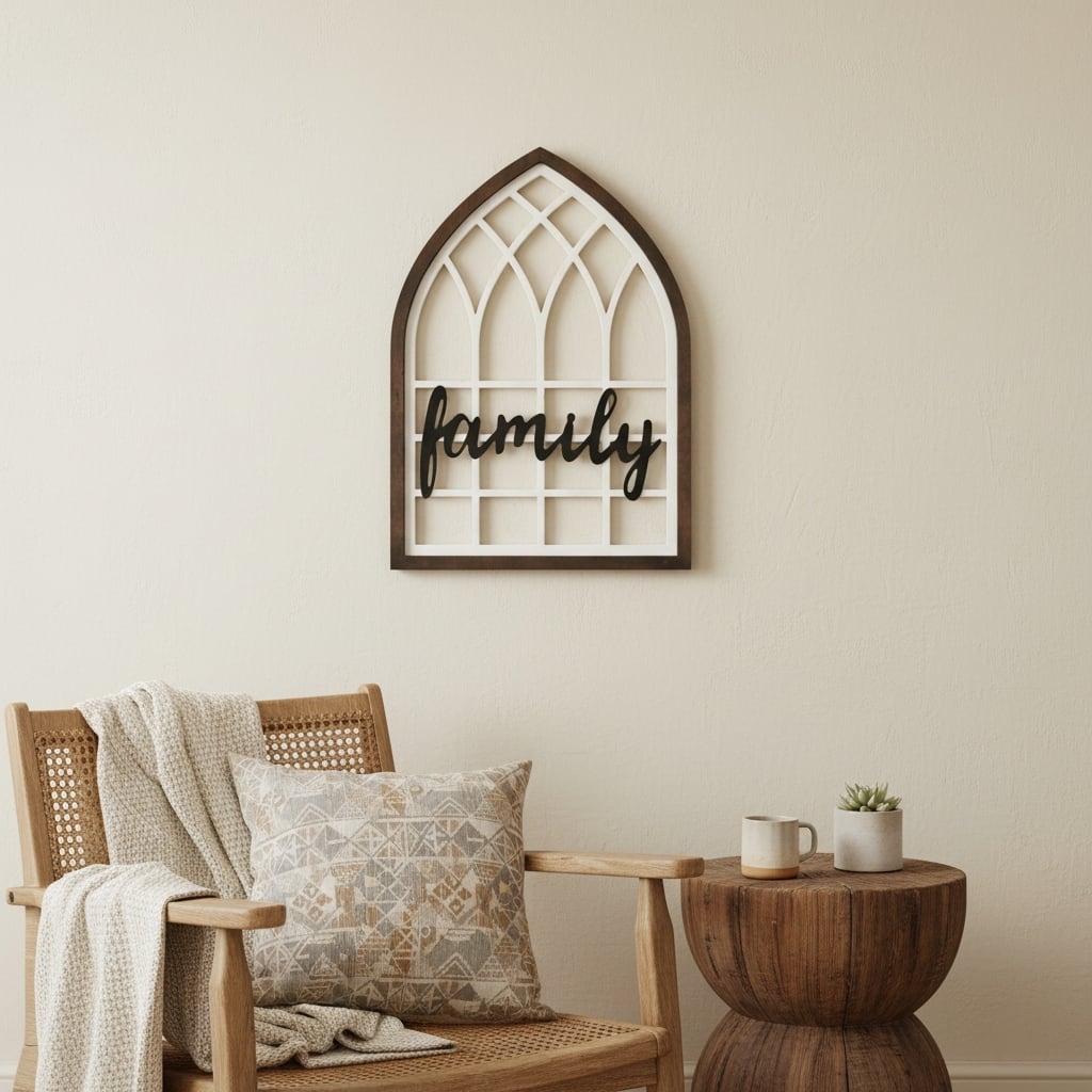 HomeRoots 24" X 17" Brown And White Wood Wall Decor