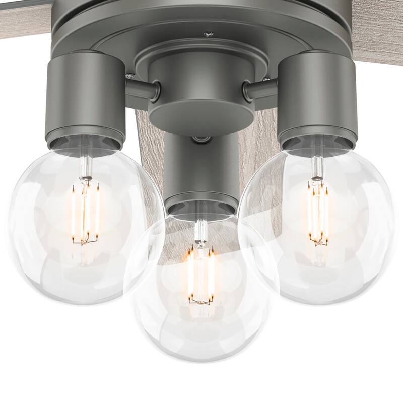 Hunter 52" Hardwick Ceiling Fan with LED Light and Handheld Remote - Modern Industrial, Farmhouse