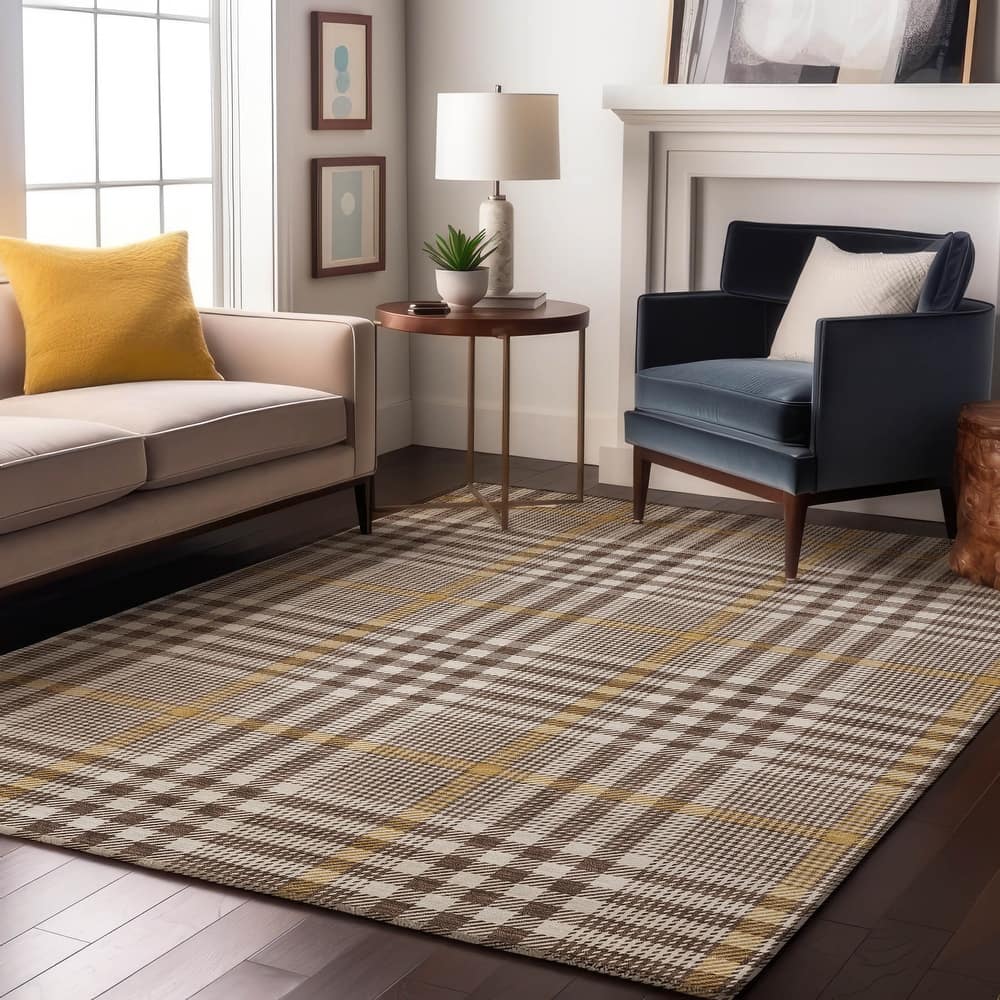 Premium Washable Super Soft Modern Plaid Mayfield Rug
