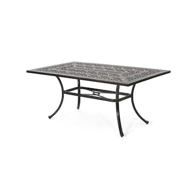 Tucson Outdoor Rectangular Cast Aluminum Dining Table by Christopher Knight Home - 67.50"L x 37.25"W x 28.50"H