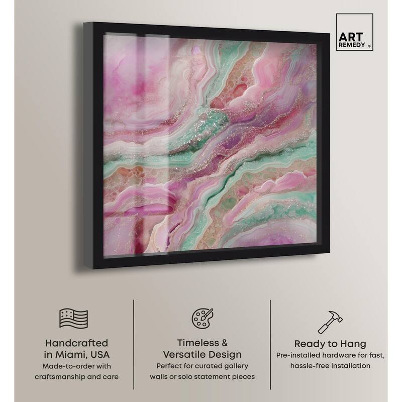 Pink and Mint Crystal IV Shadowbox by Art Remedy