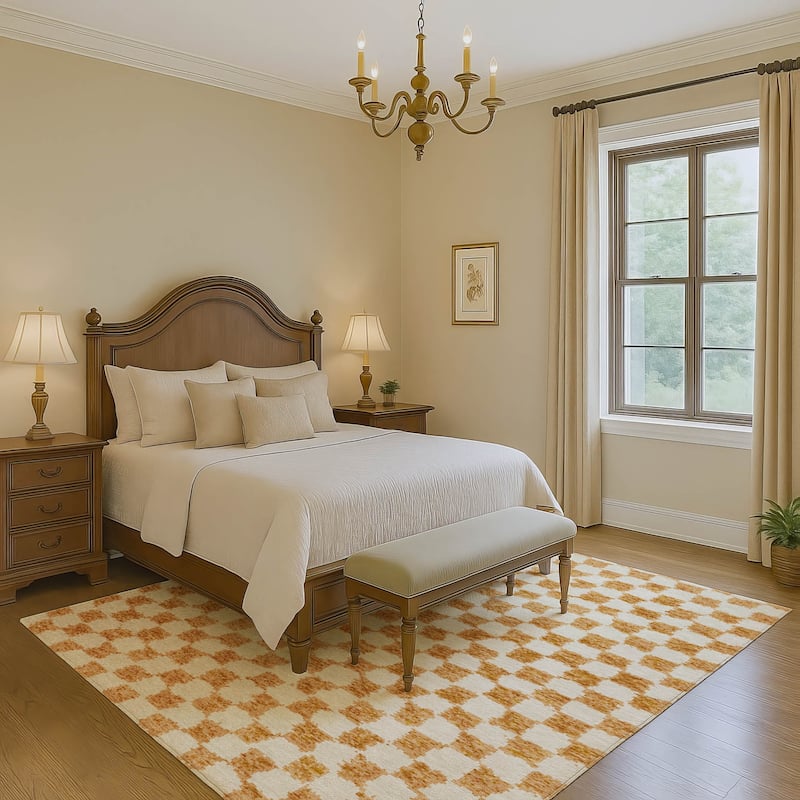 Premium Washable Super Soft Casual Checkered Mayfield Rug