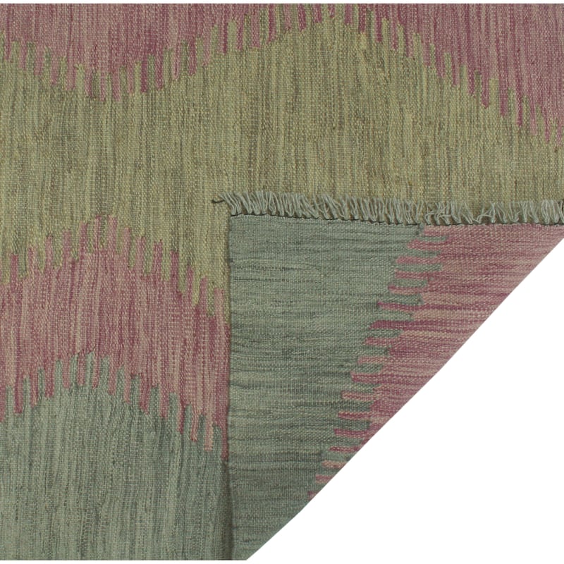 Hand-Woven Winchester Kilim Jasiah Grey/Purple Rug - 3'3" x 4'11"