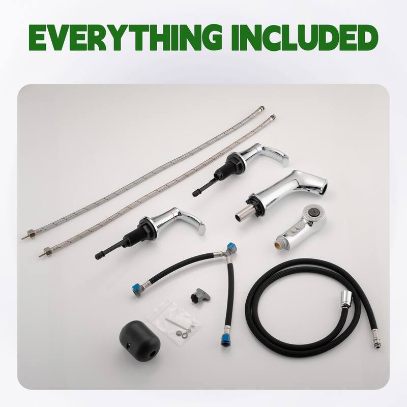 Topcraft Pull Down Two Handle Bathroom Sink Faucet