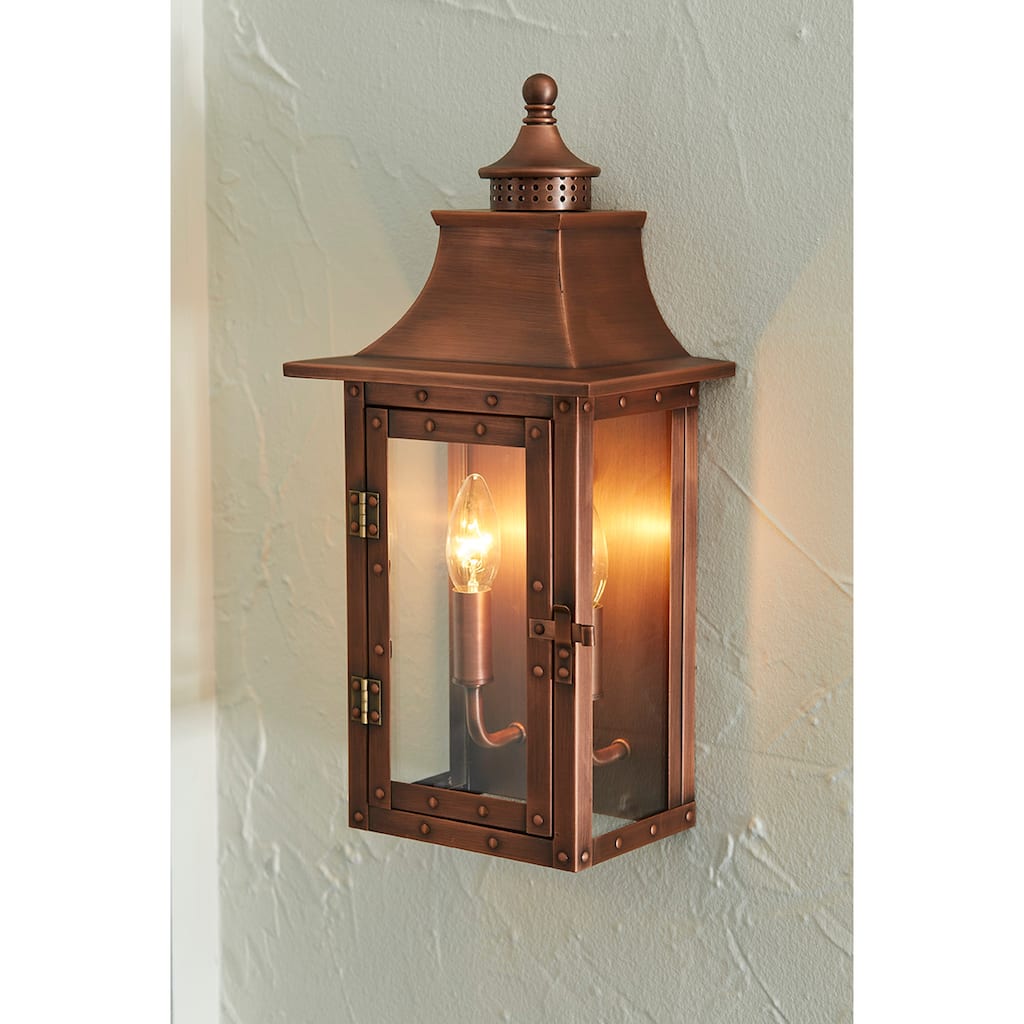 St. Charles 2-light Copper Patina Outdoor Wall Mount