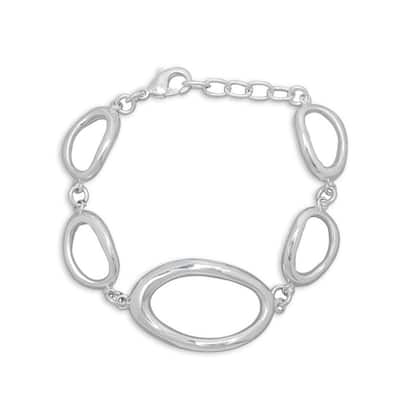 Victoria Townsend Silver Plated Wide Oval Link Chain Bracelet
